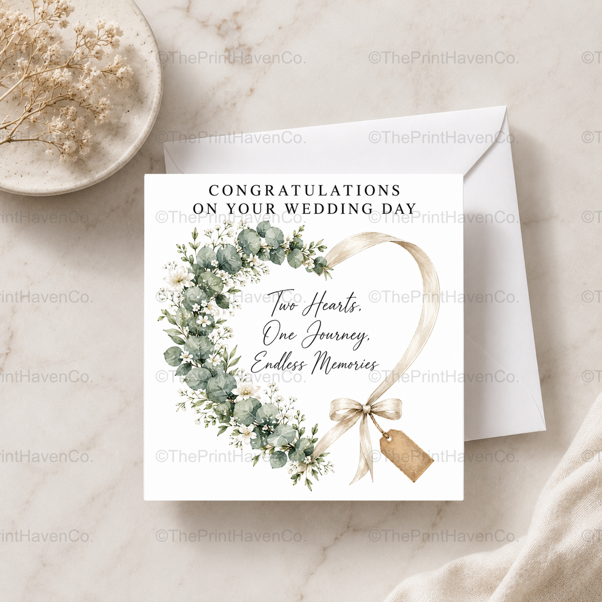 Two Hearts Wedding Card
