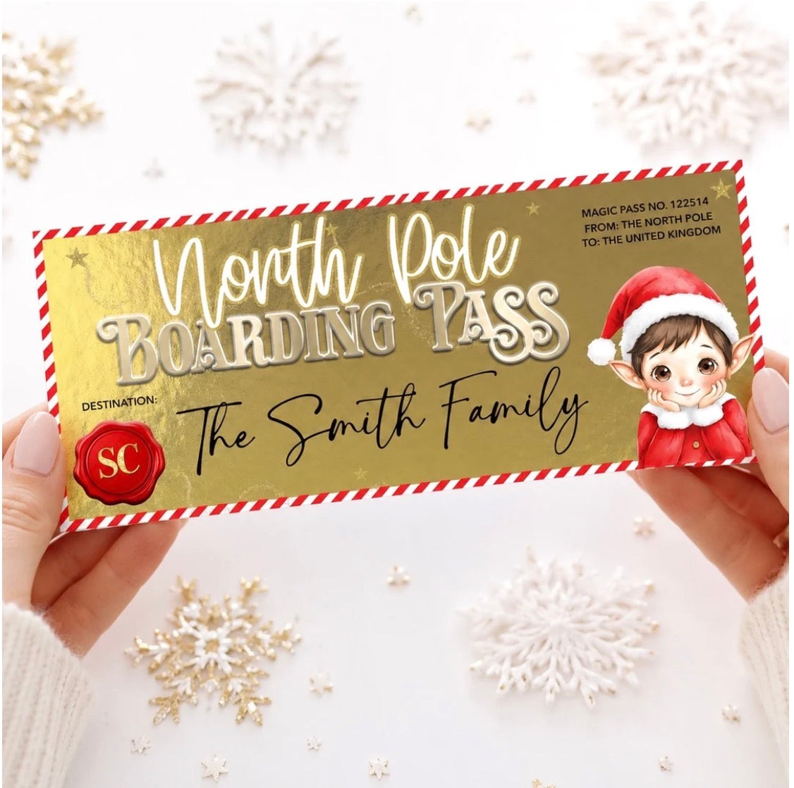North Pole Boarding Pass
