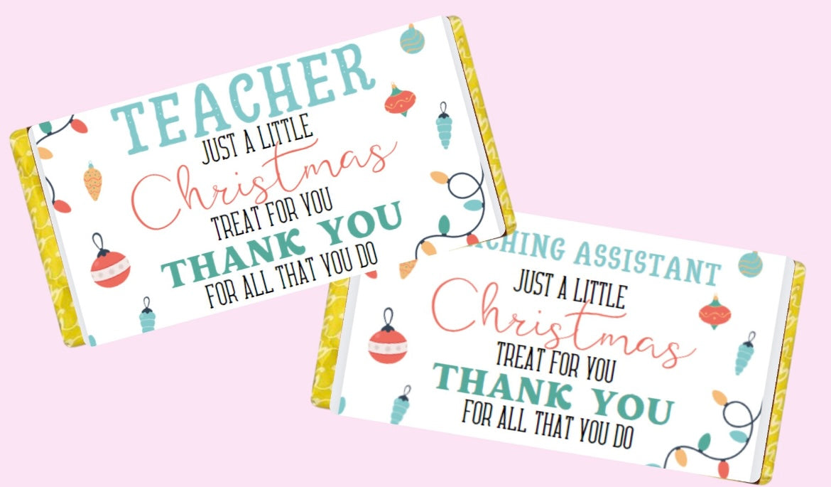 English or Welsh ‘Thank you’ chocolate bar for Christmas