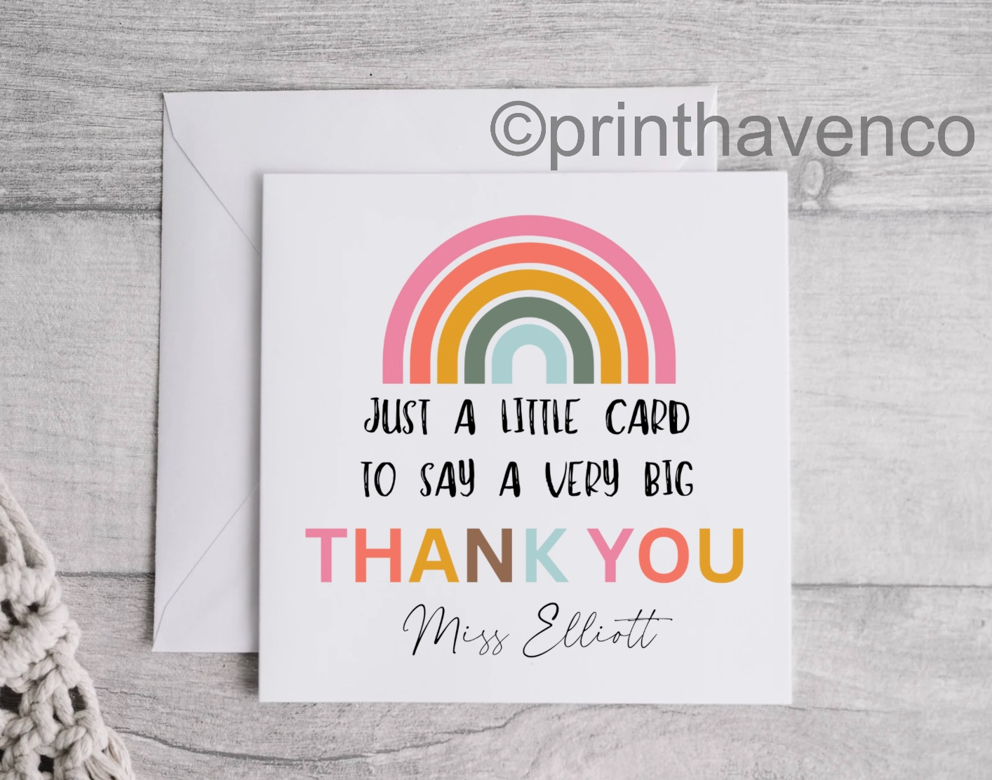‘Just a little card to say a very big thank you’ Card
