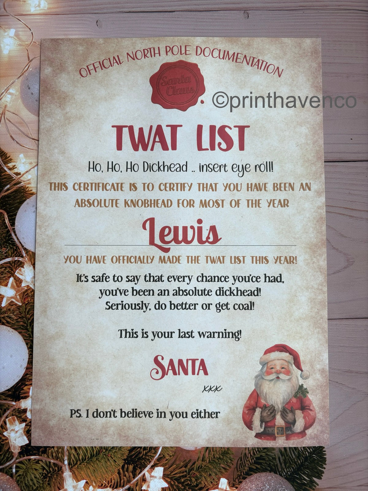 Twat List Scroll