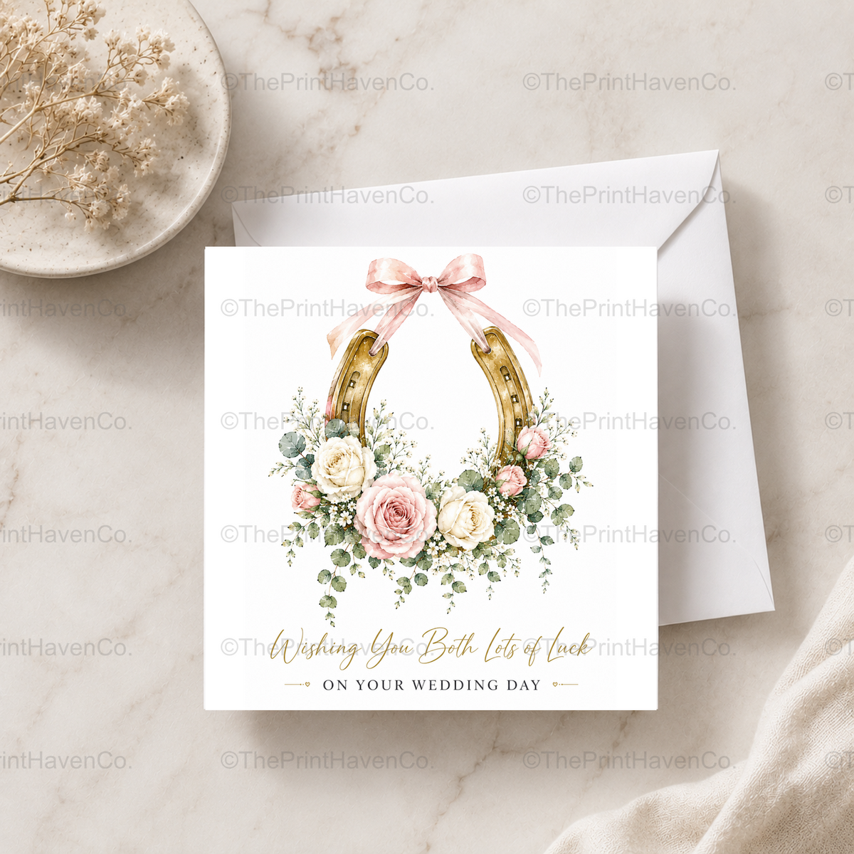 Horseshoe Wedding Card