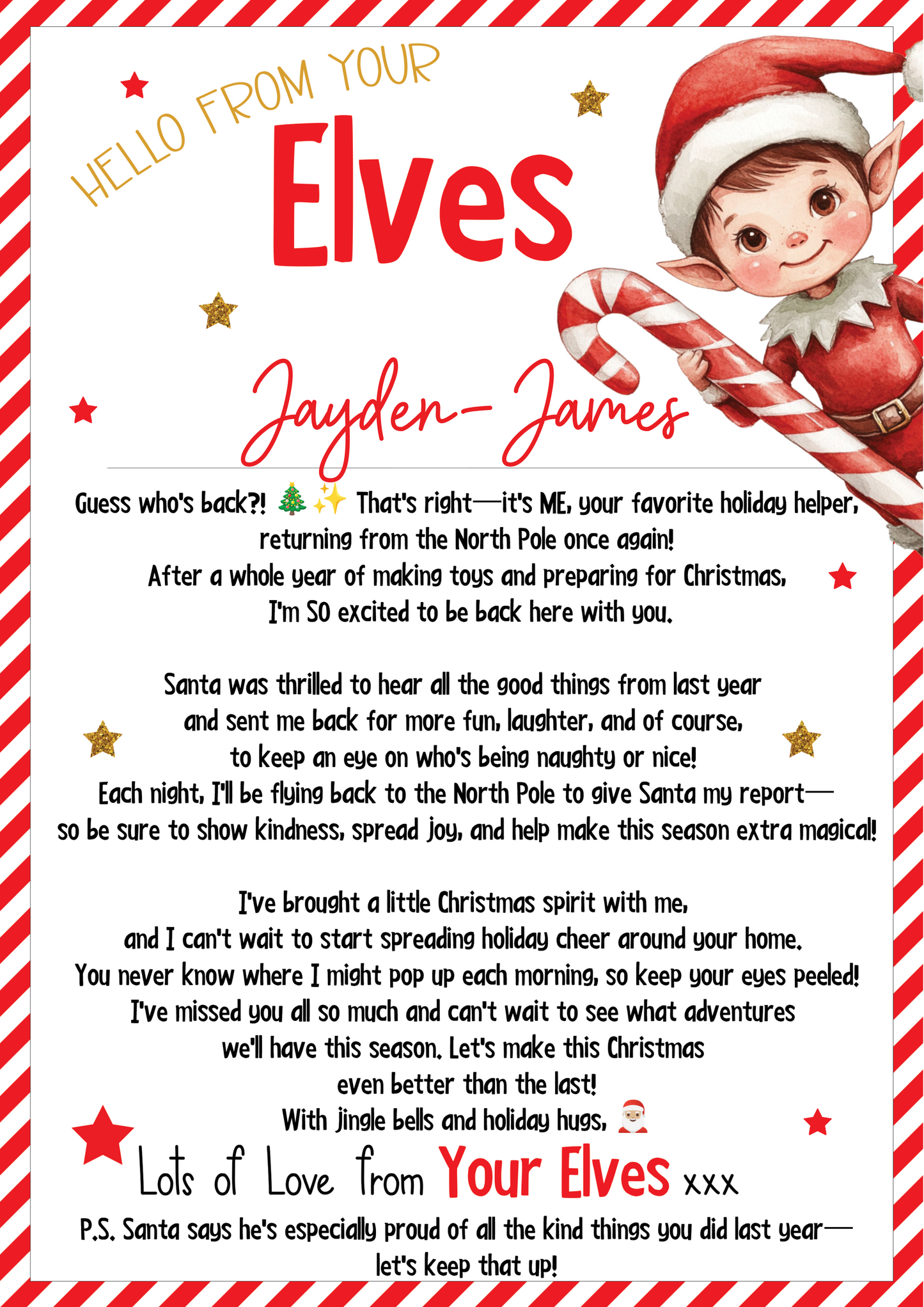 Hello/Goodbye ‘Elves’ Letter Set