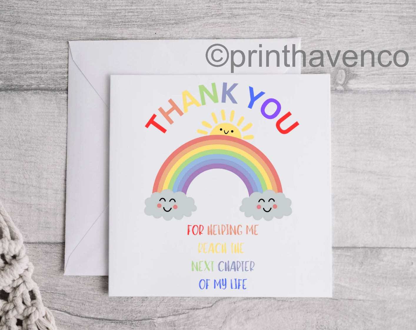 ‘Thank you for helping me reach the next chapter of my life’ Card