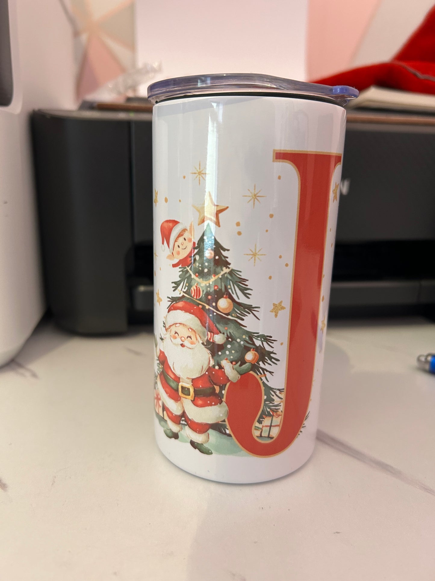 Personalised Christmas 12oz/350ml Tumbler.