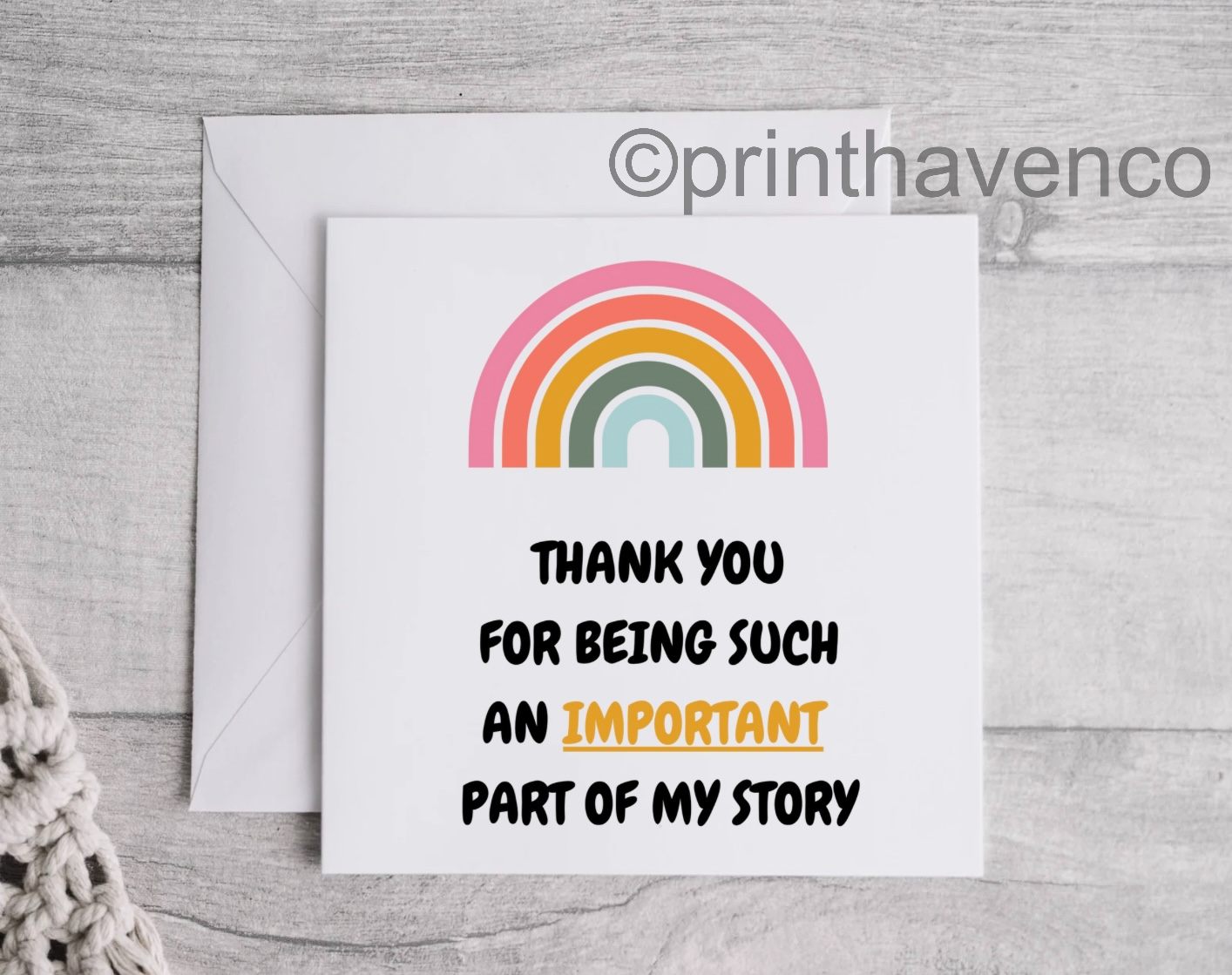 ‘Thank you for being an important part of my story’ Card