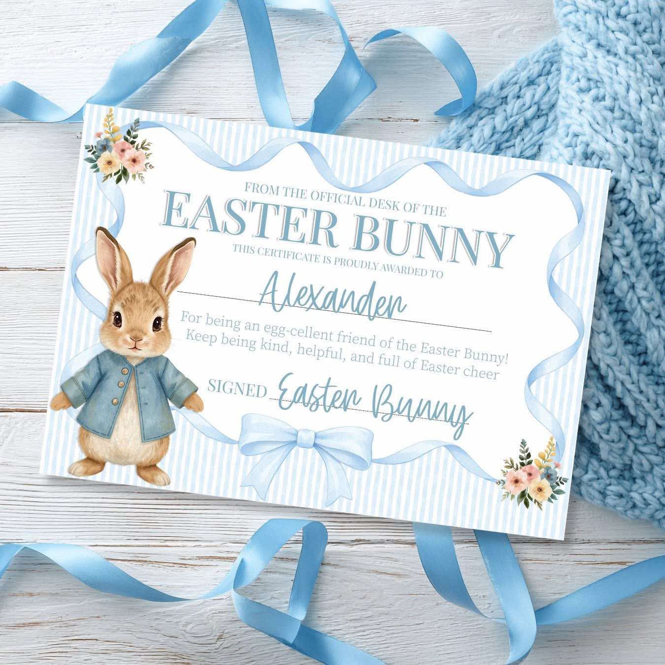 Easter Bunny Certificate