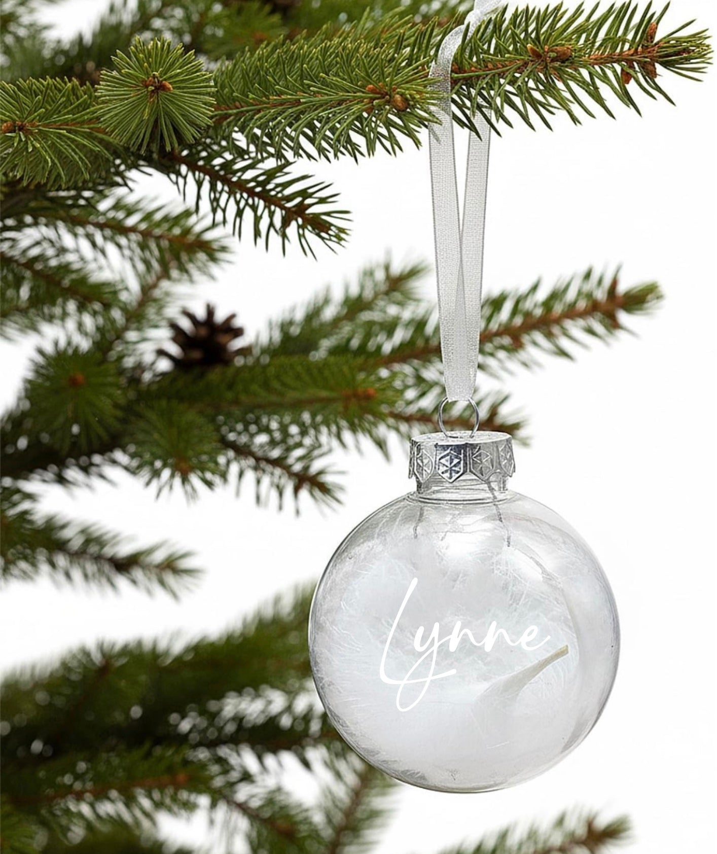 Personalised Feather Filled Bauble