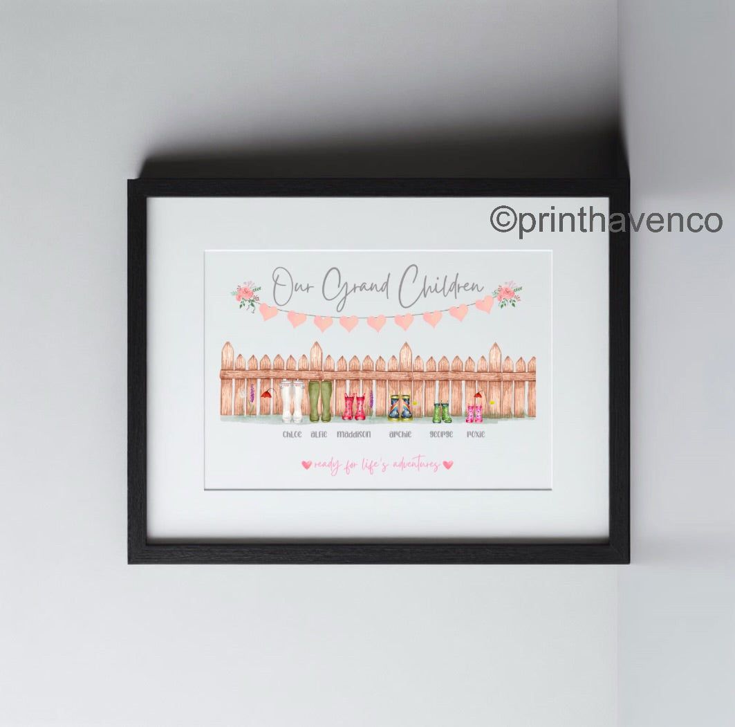 Family Garden Wellies Print