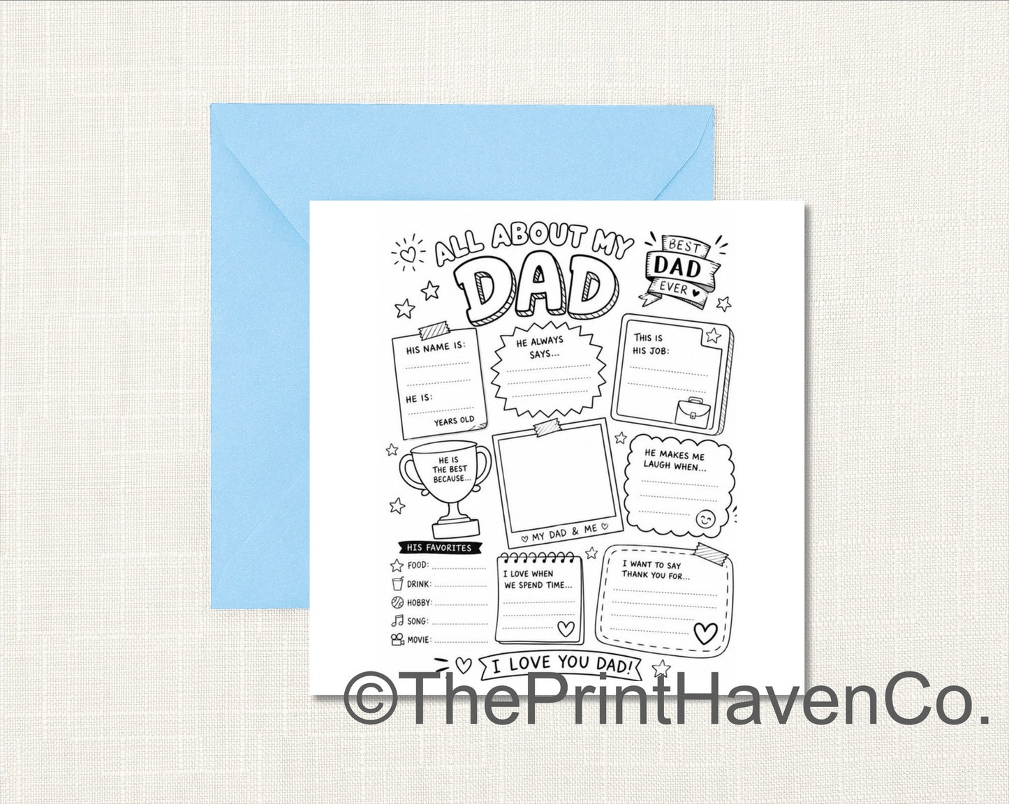 My Dad ‘fill it in’ Card