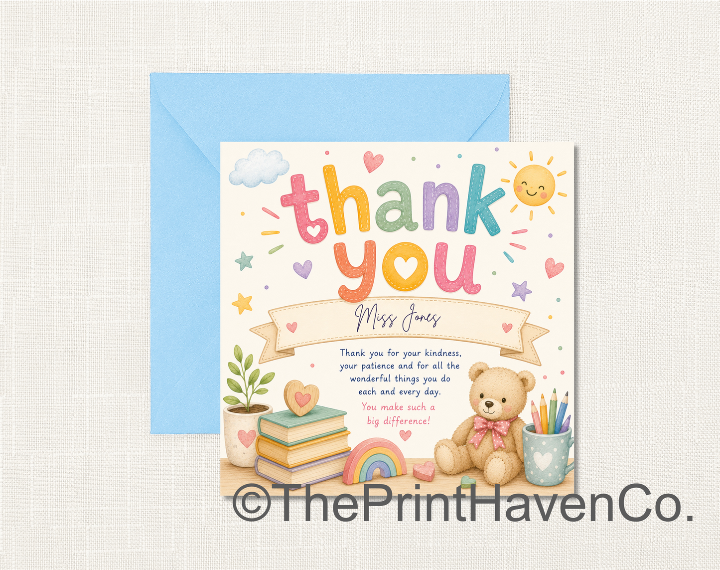 Personalised Thank you Teacher Card