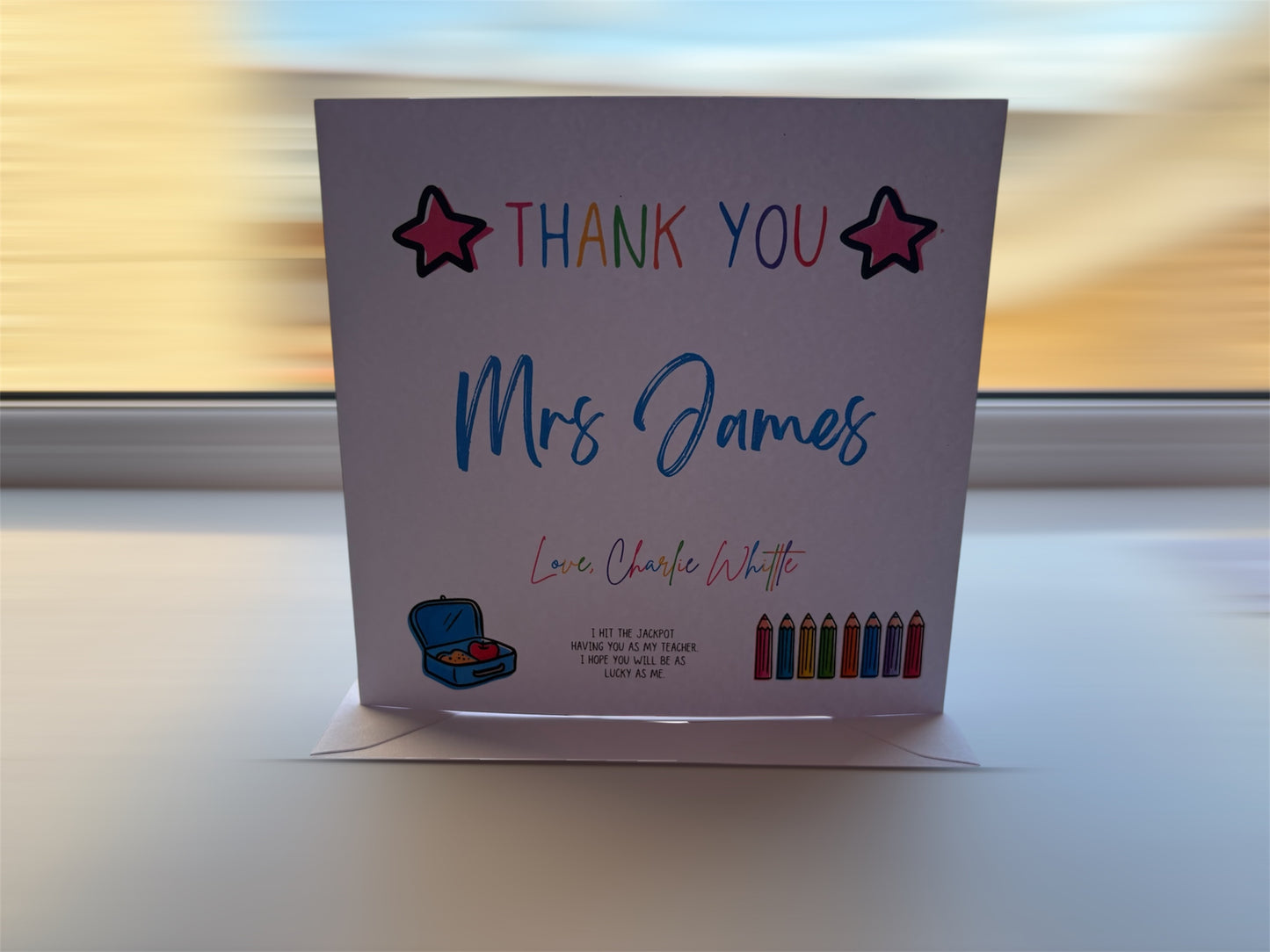 Thank You Teacher Card ‘I hit the jackpot having you as my teacher’