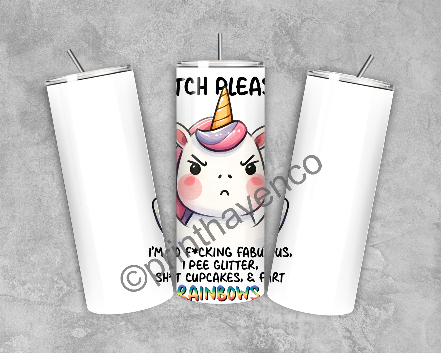 Pee Glitter & Sh!t Cupcakes Unicorn Tumbler
