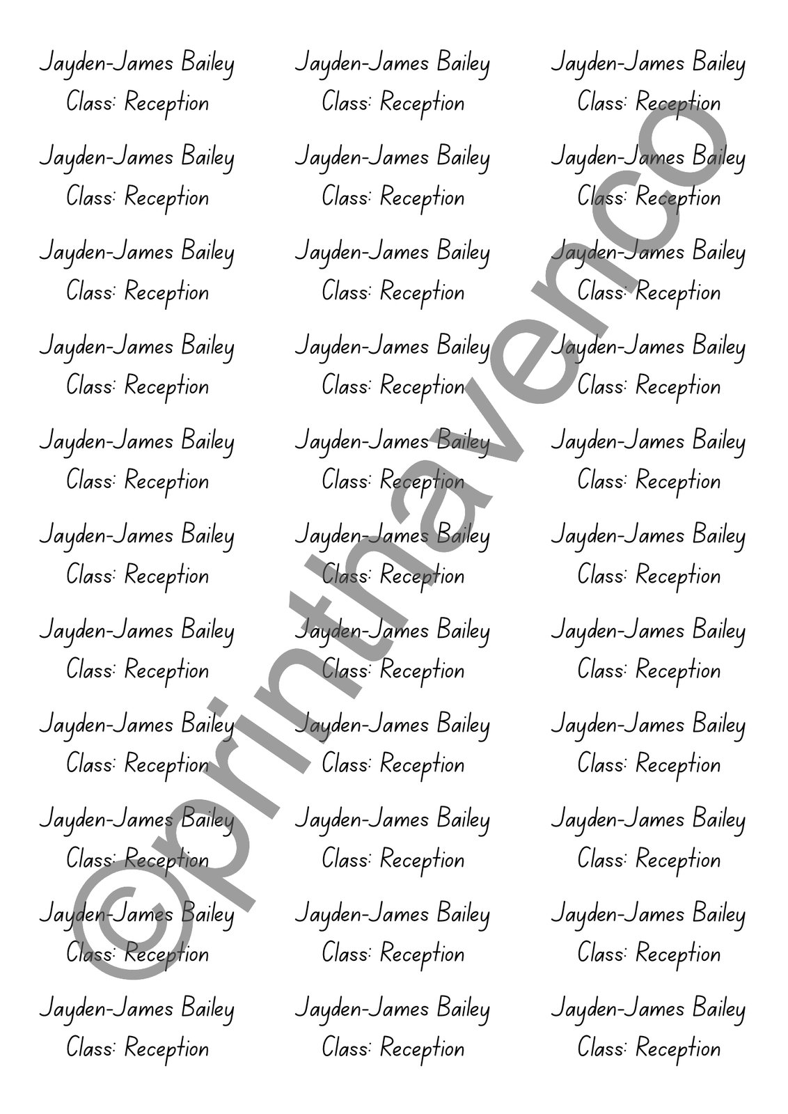 Schoolwear Name Transfers