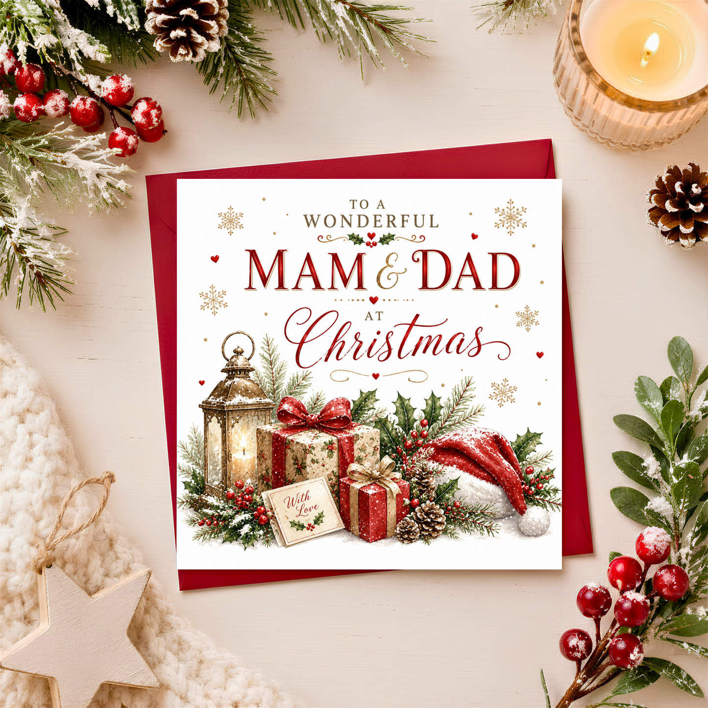 Merry Christmas Mam & Dad Card