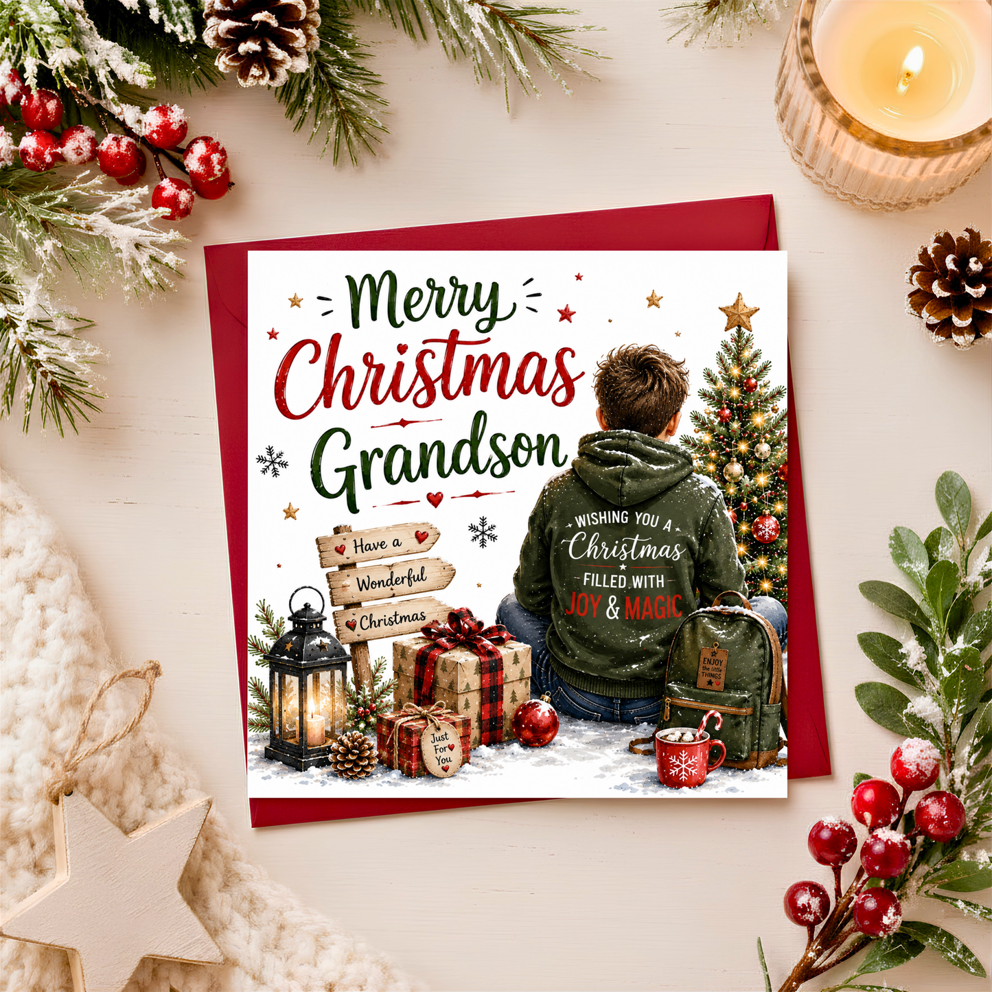 Merry Christmas Grandson Card
