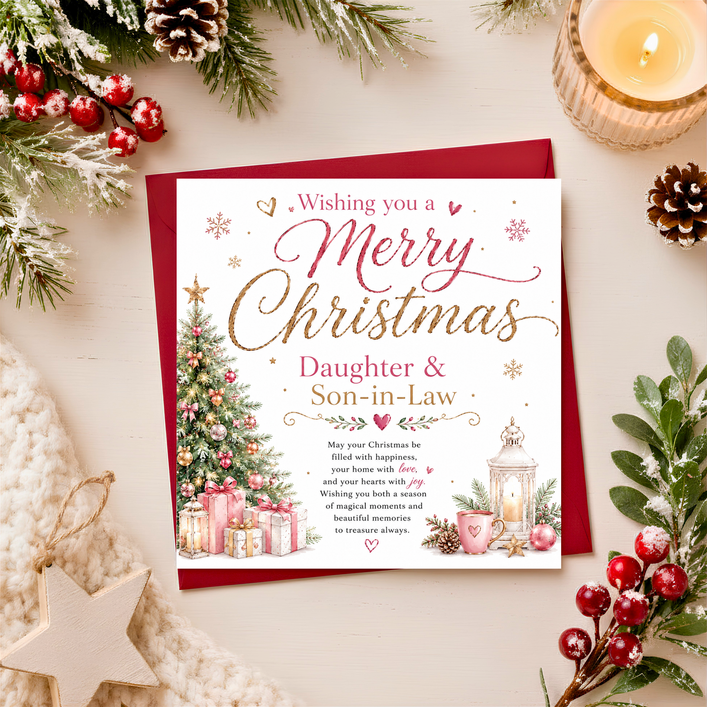 Merry Christmas Daughter & Son-in-Law Card