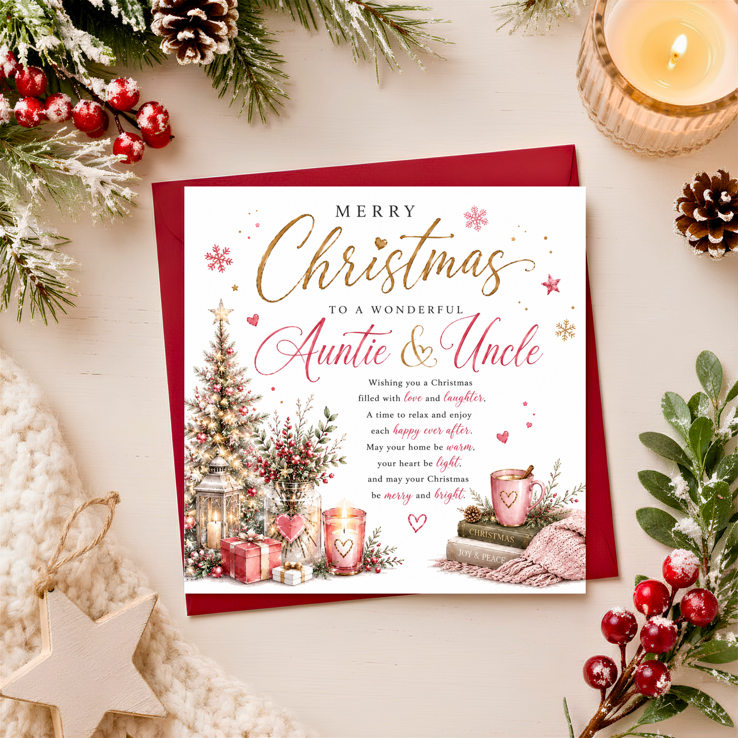 Merry Christmas Auntie & Uncle Card