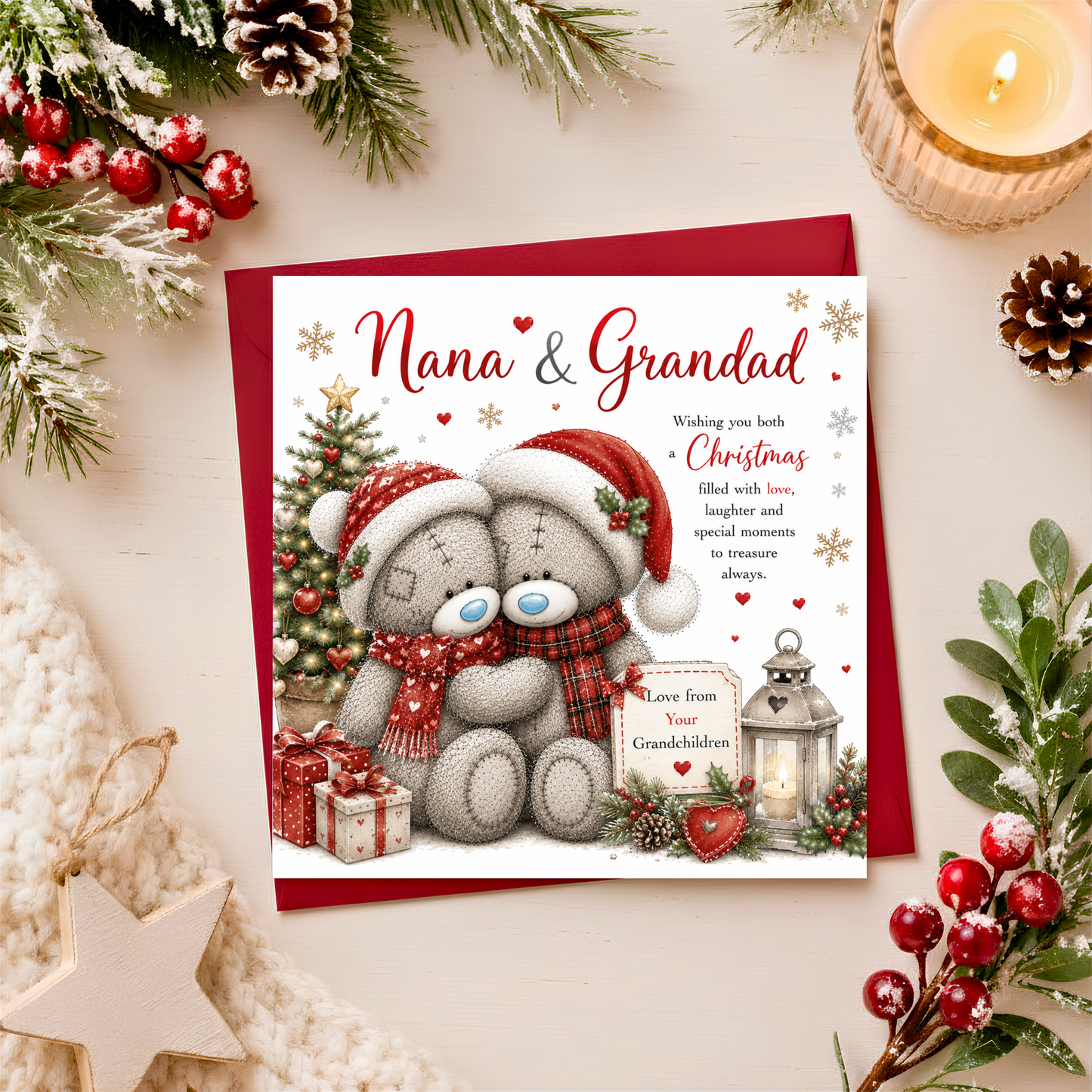 Nana & Grandad Teddy Card