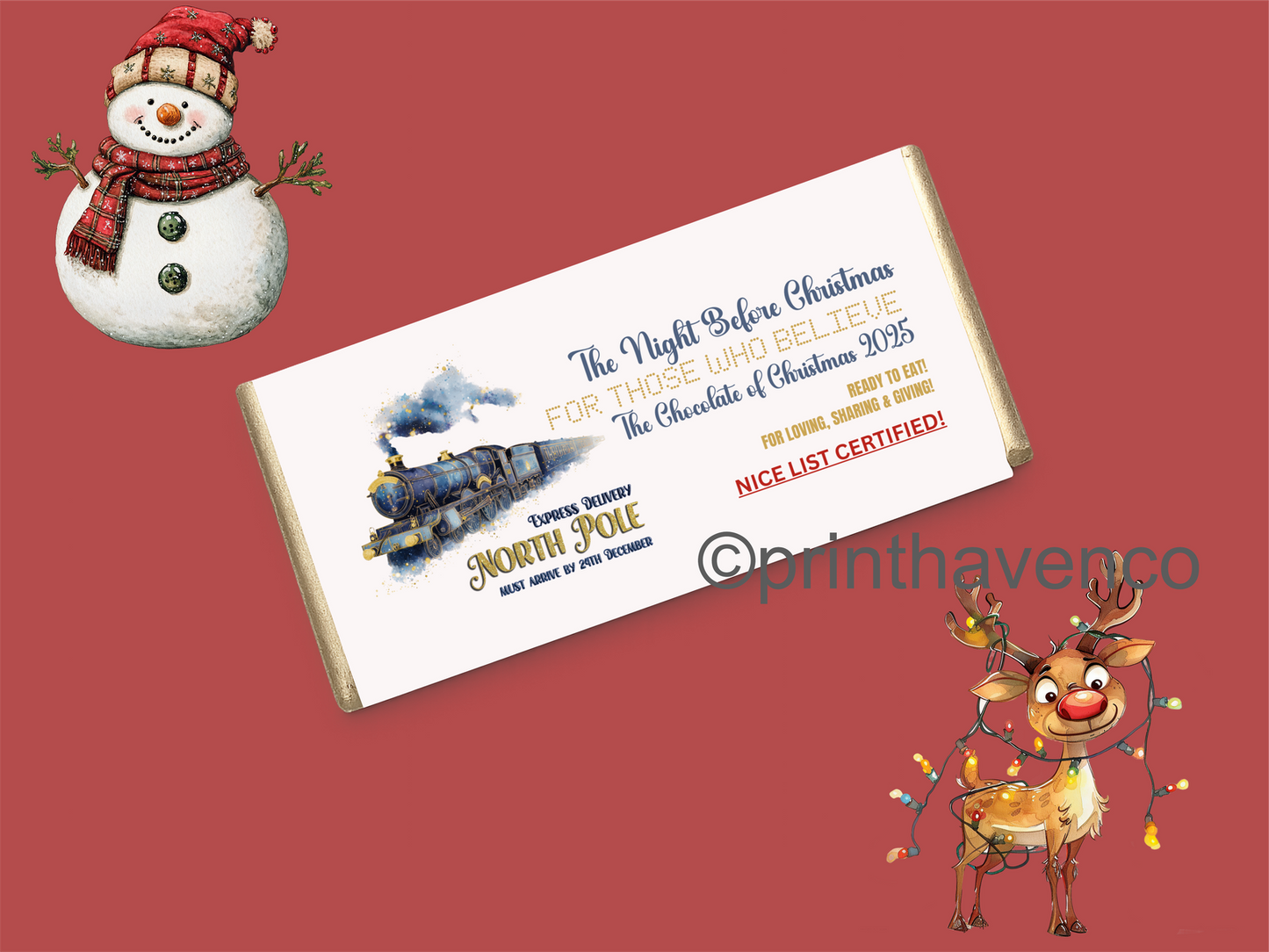Night Before Christmas Chocolate Bar