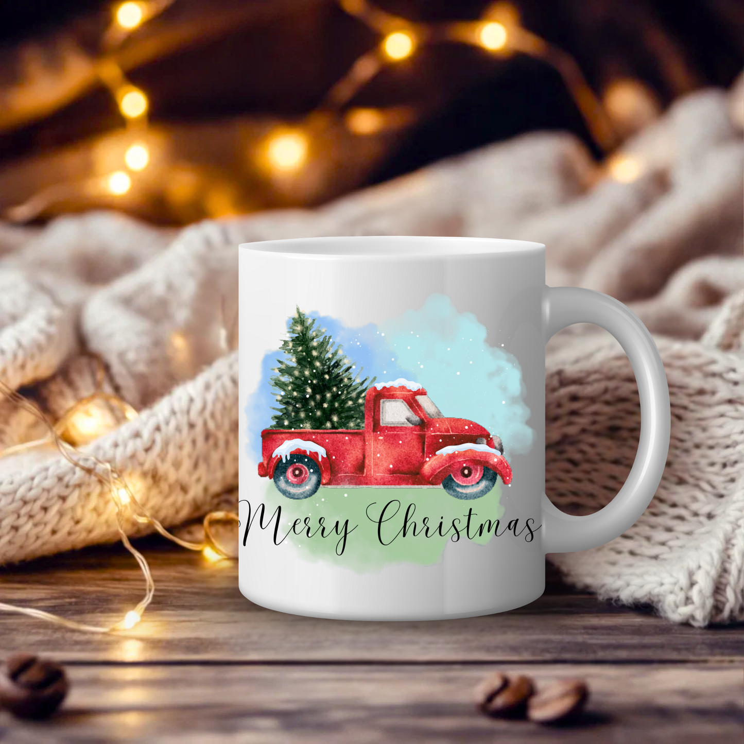 Merry Christmas Truck Mug