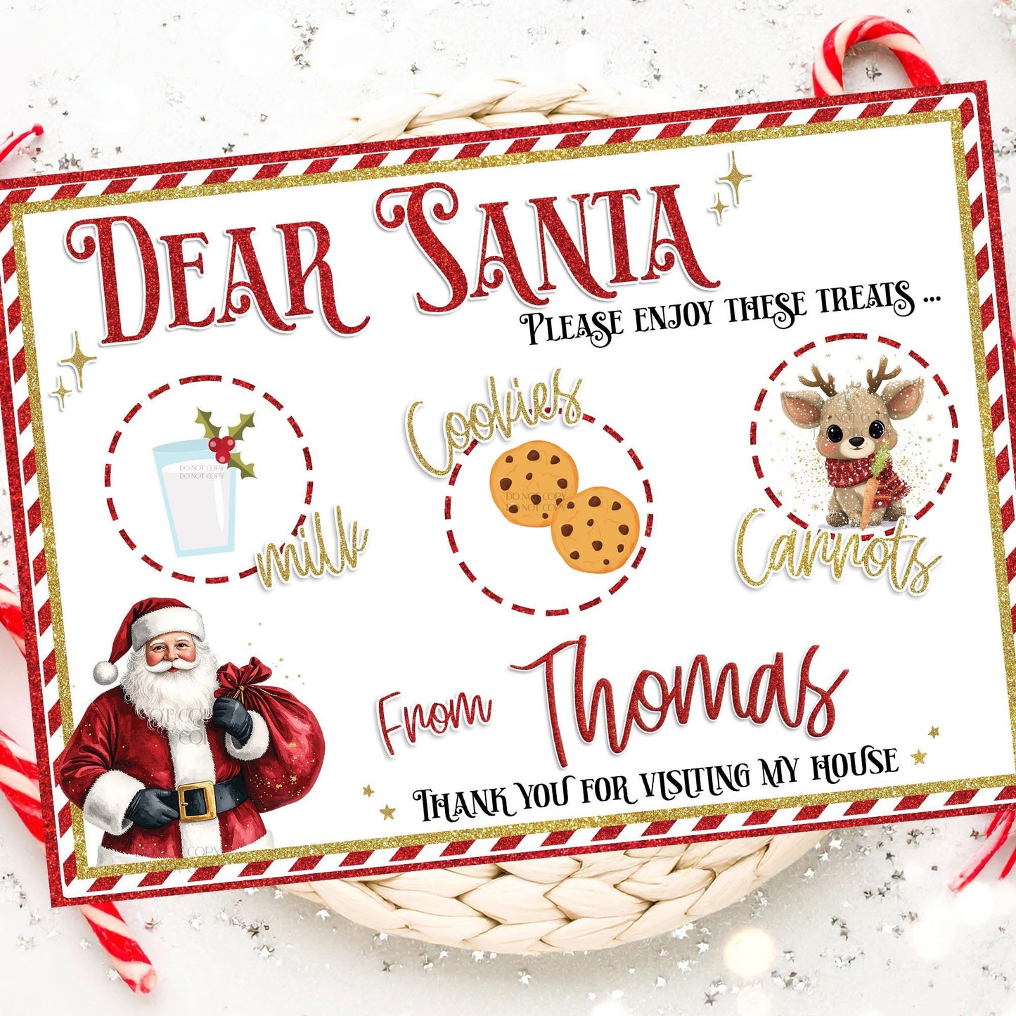 Personalised Christmas Eve Mat for Santa & Rudolph’s Goodies
