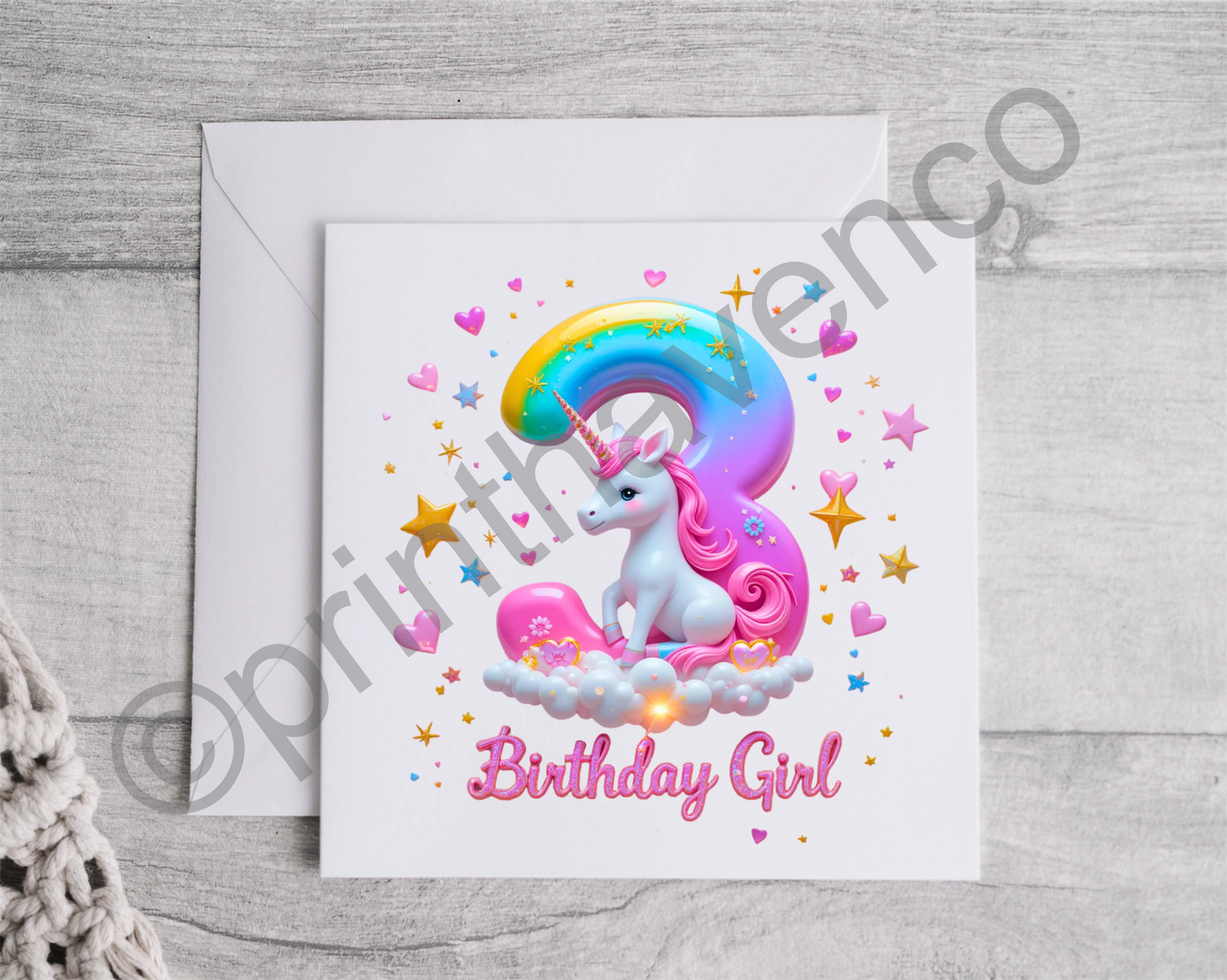 Unicorn Age Card