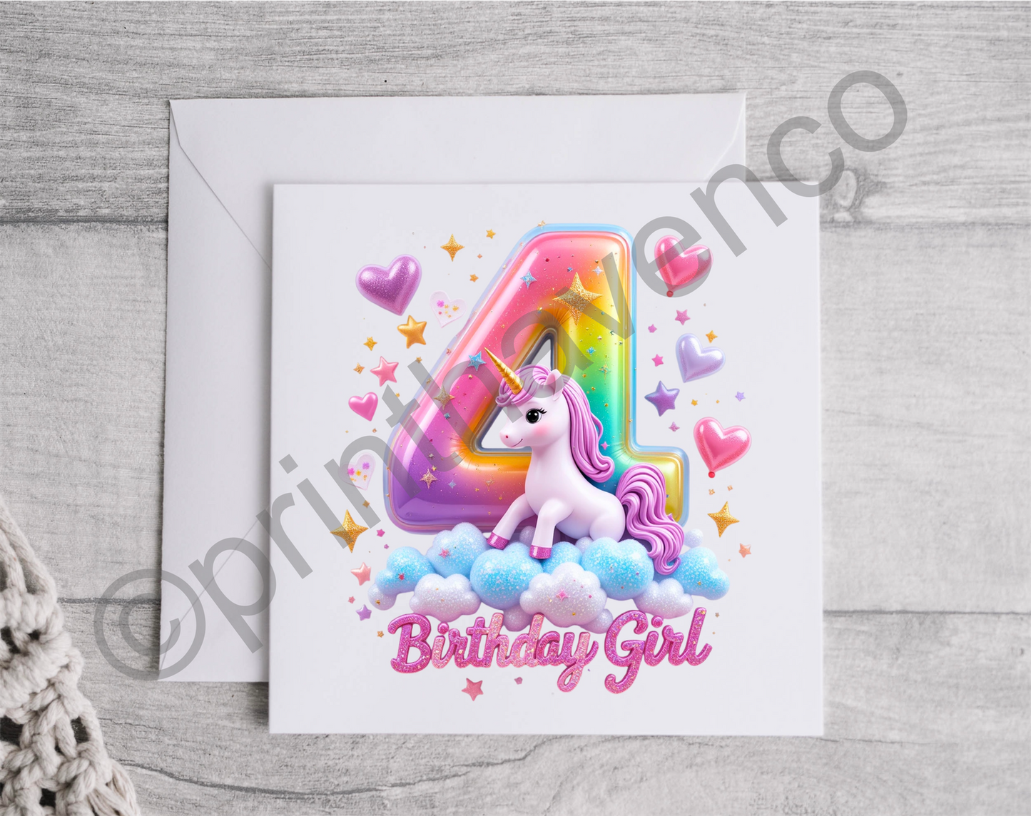 Unicorn Age Card