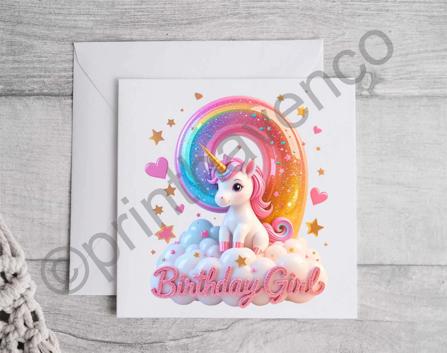 Unicorn Age Card