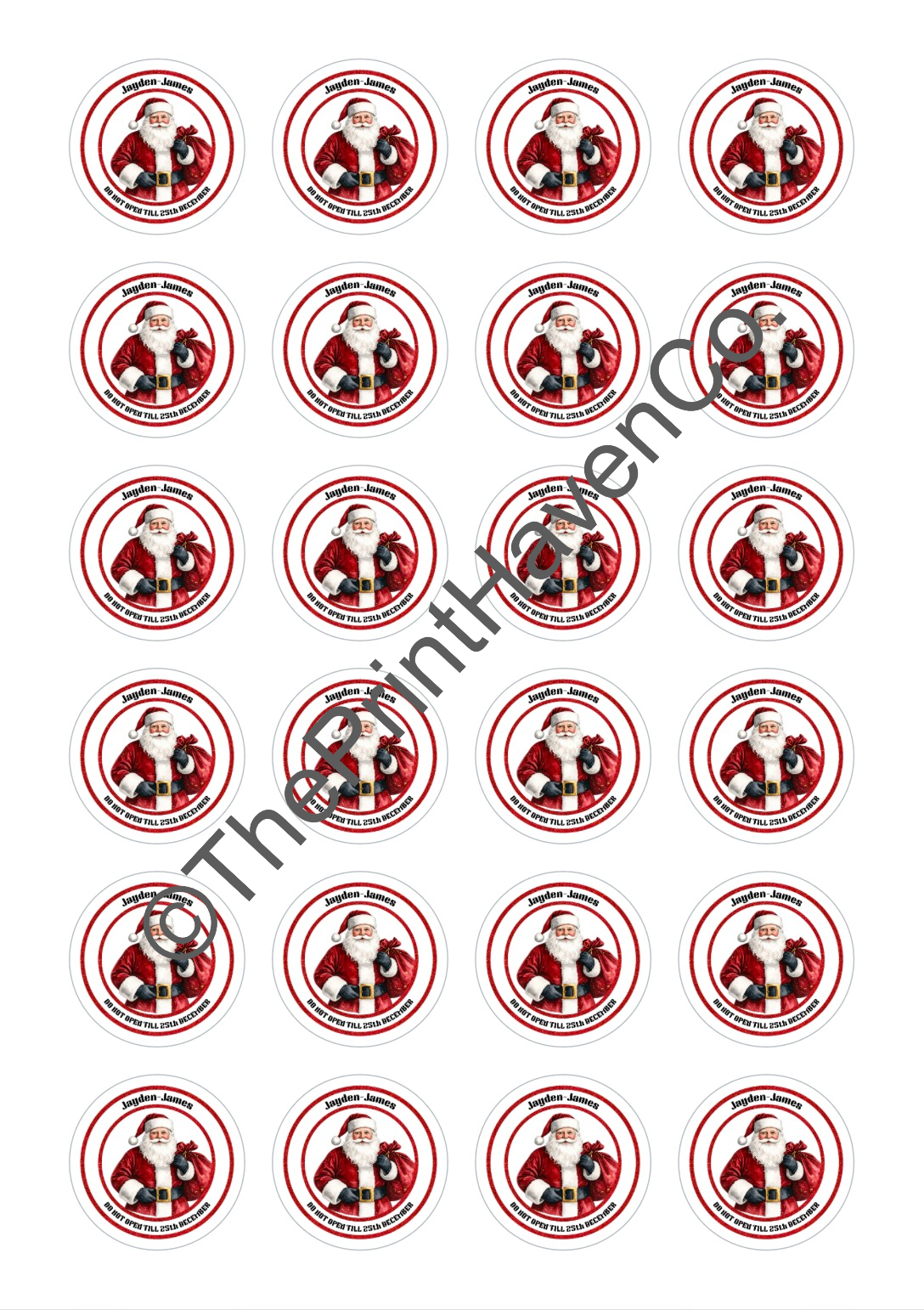 Personalised Santa Labels for Presents