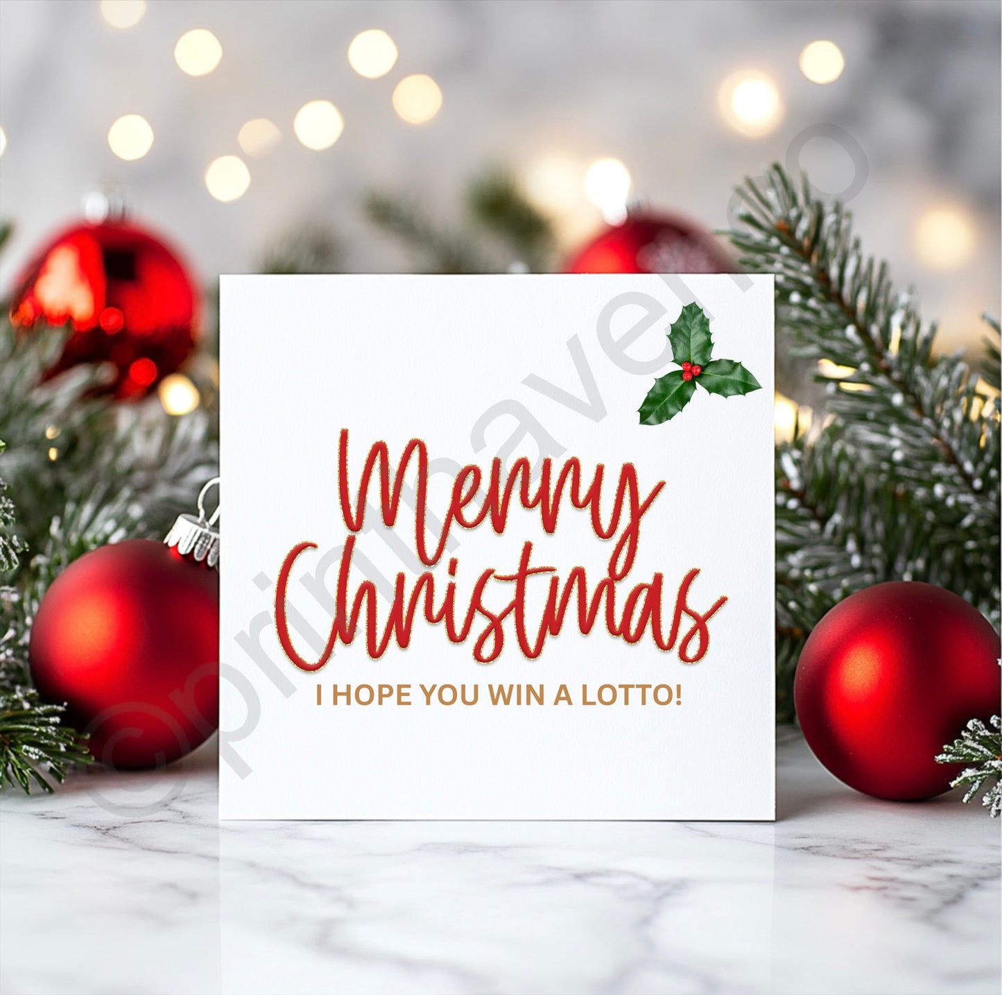 Merry Christmas ‘ScratchCard’ Card with options