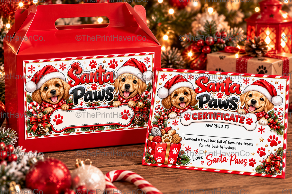 Personalised Dog Treat Box & Certificate
