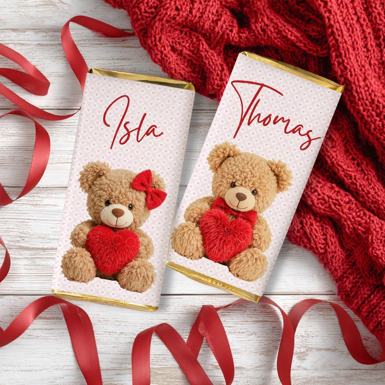 Personalised Valentines Chocolate Bar