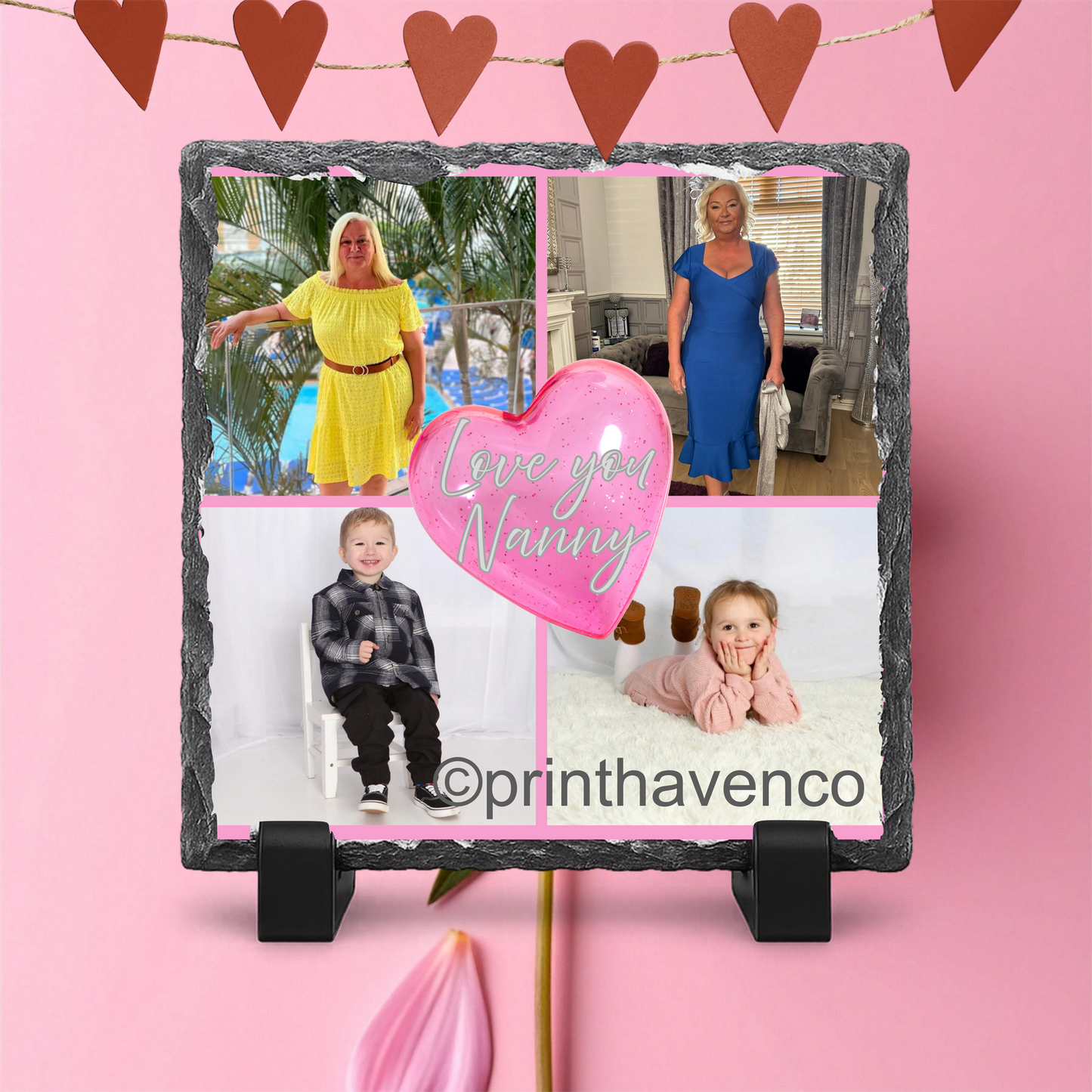 Personalised ‘Love you’ 4 picture Photo Slate