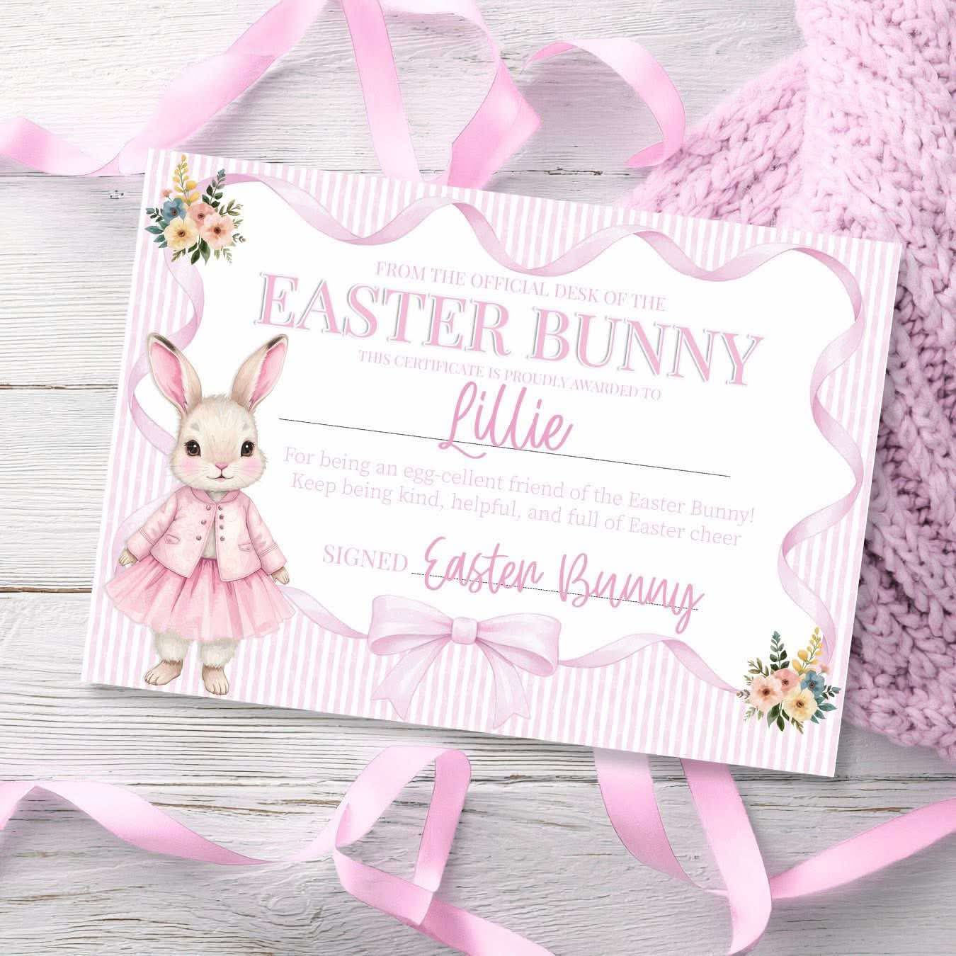 Easter Bunny Certificate