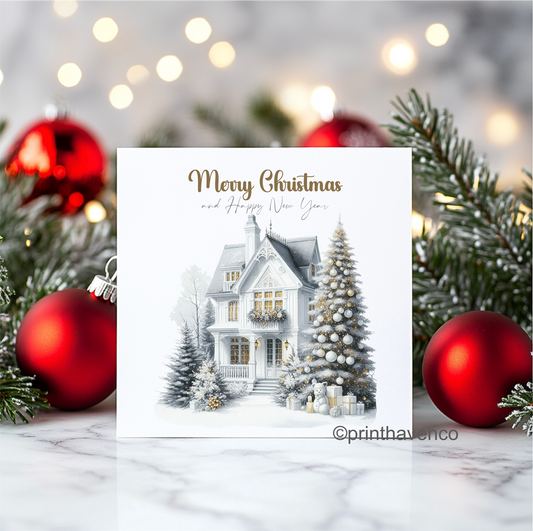 Large House Design Christmas Cards- Pack of 10