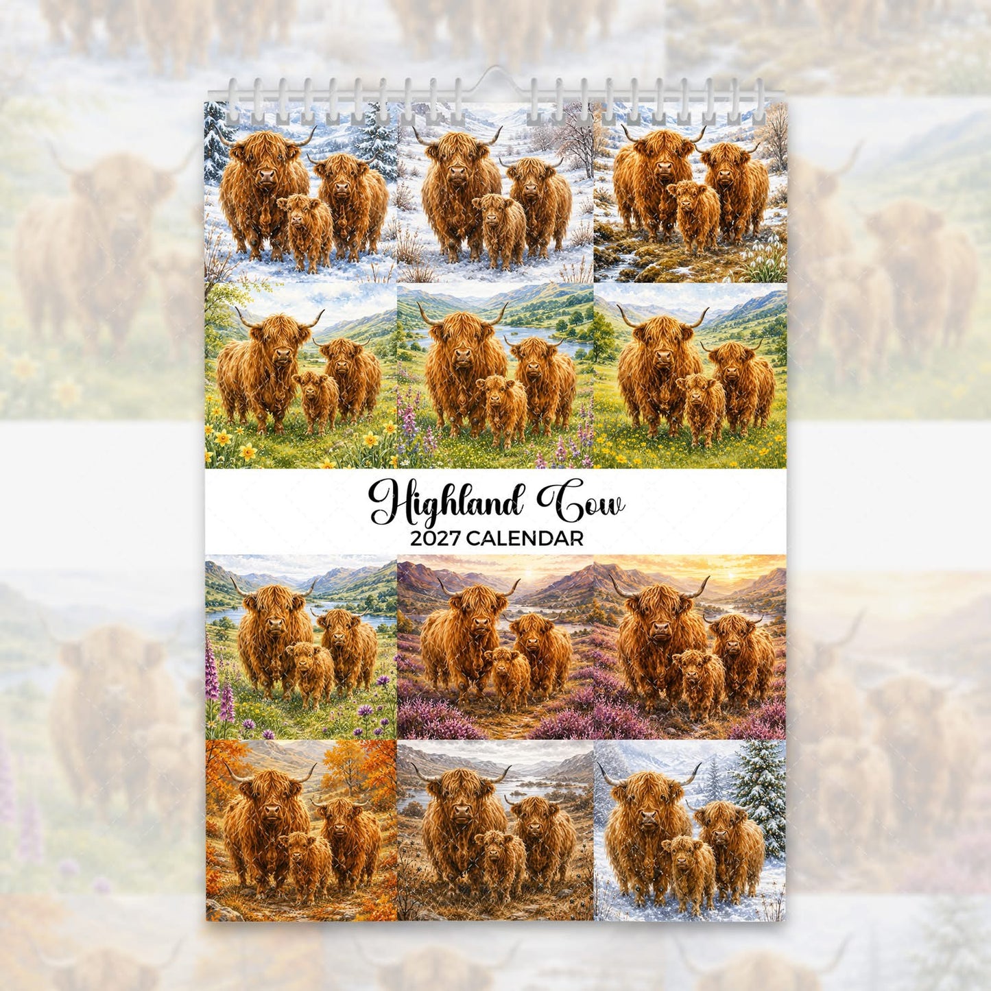 Highland Cow - 2027 Calendar