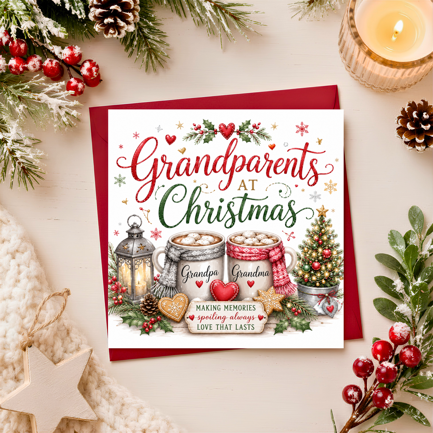 Grandparents at Christmas Card