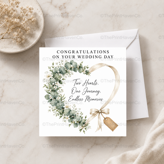 Two Hearts Wedding Card