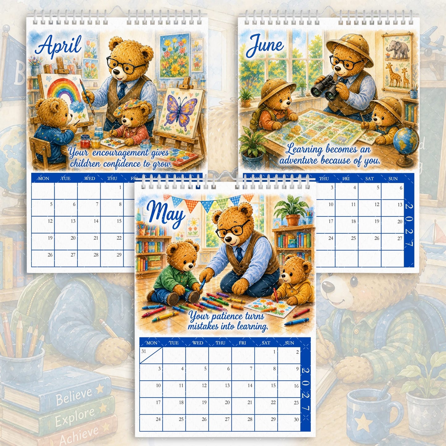 Best Teacher - 2027 Calendar - Blue