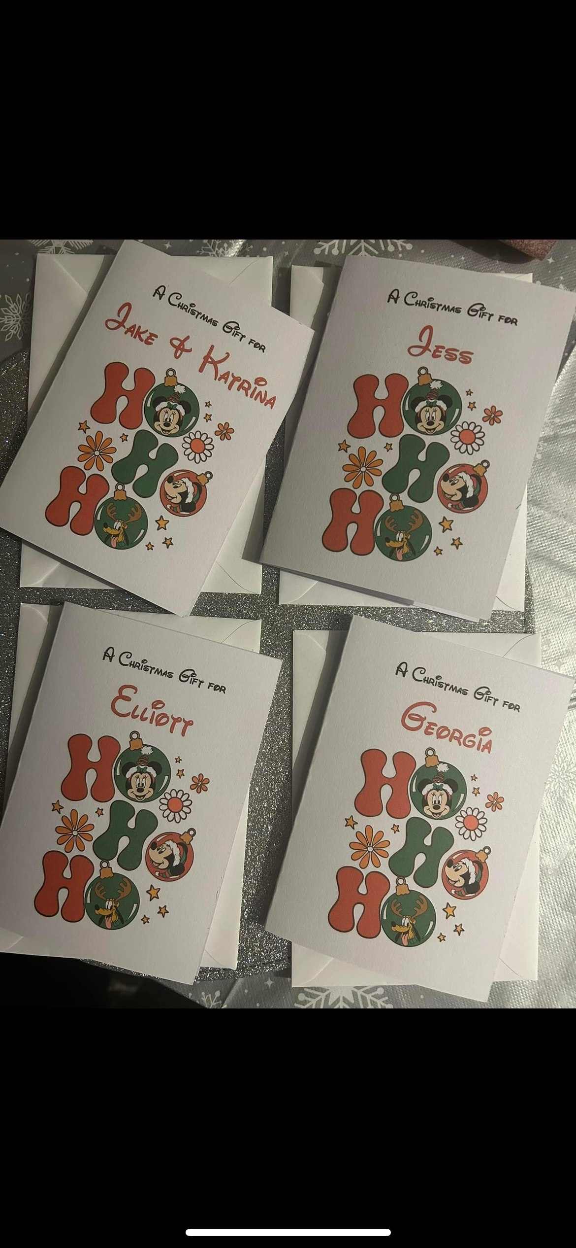 Personalised Disney Character Money/Gift Cards