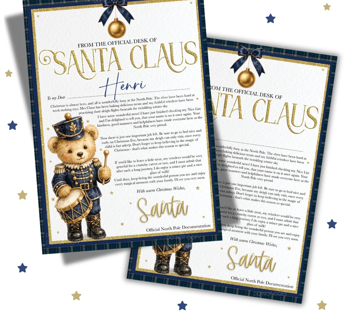 Nutcracker Teddy Bear Design - Nice List & Santa Claus Letter
