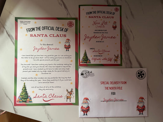 Personalised Letter & Chocolate Bar Bundle from Santa