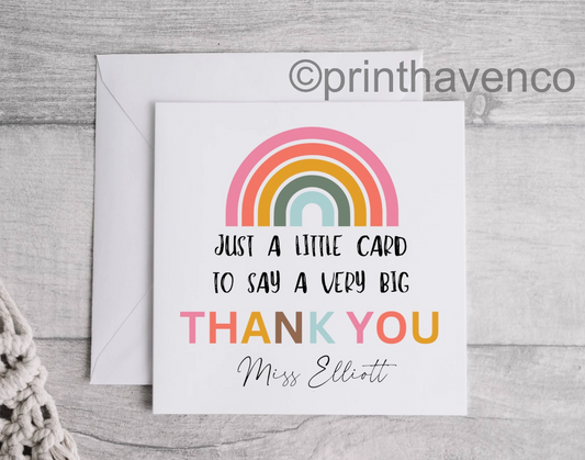 ‘Just a little card to say a very big thank you’ Card