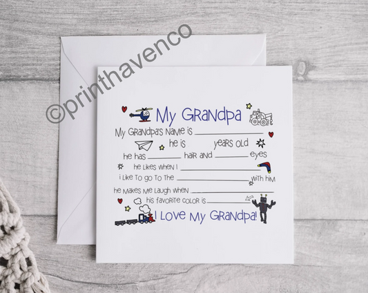 Card - My Grandpa (Fill-in)