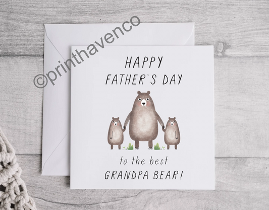 Card - Grandpa Bear