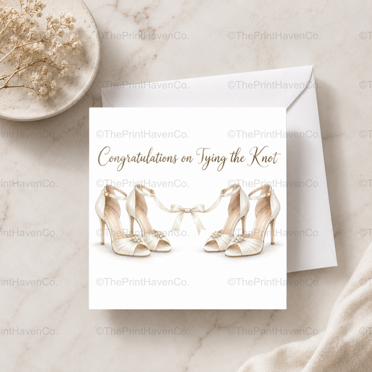 Tying the Knot Wedding Card