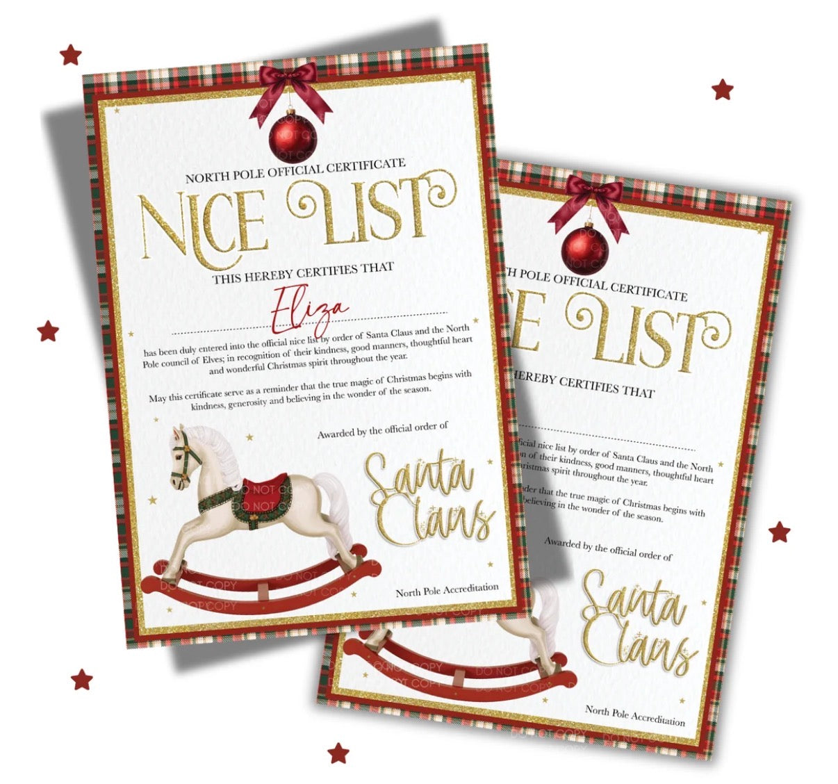 Rocking Horse - Nice List & Santa Letter
