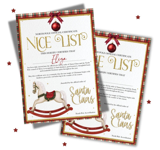 Rocking Horse - Nice List & Santa Letter