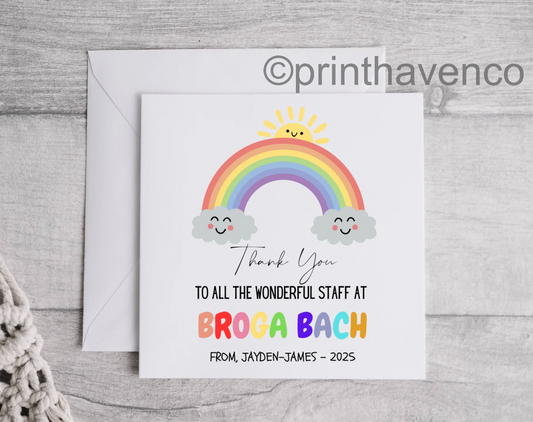 Thank you Nursery personalised card